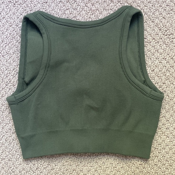 Ribbed 2 piece workout set crop top & seamless high rise leggings - Picture 6 of 8